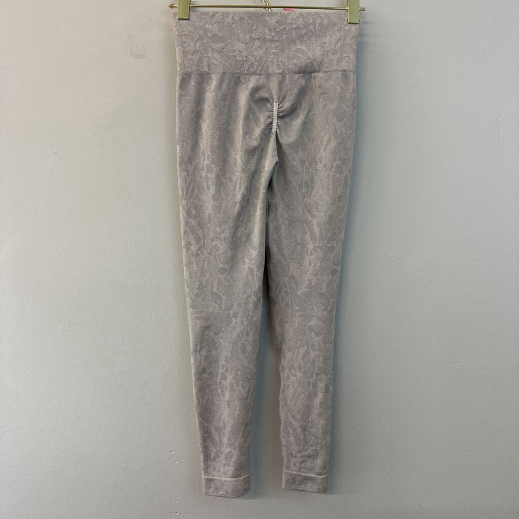 Gym Shark Grey Patterned Cropped Leggings Extra Large