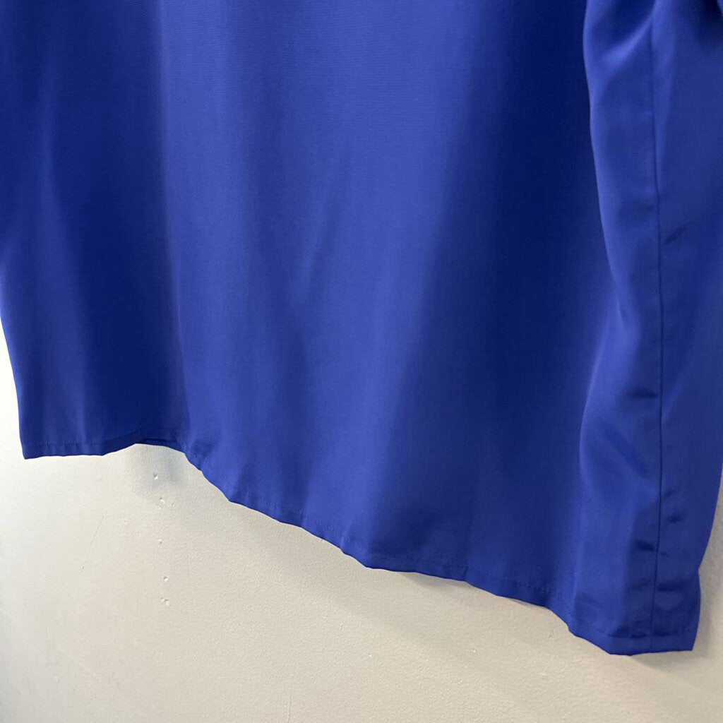 Vintage Nipuna Royal Blue Silky Short Sleeve Top Large