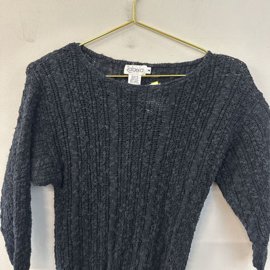 Vintage Rafaella Black Knit Long Sleeve Sweater Top Medium