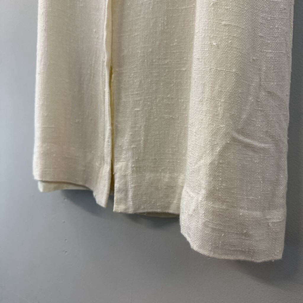 Vintage Emily, Just Emily Cream Textured Button Front Midi Skirt Small