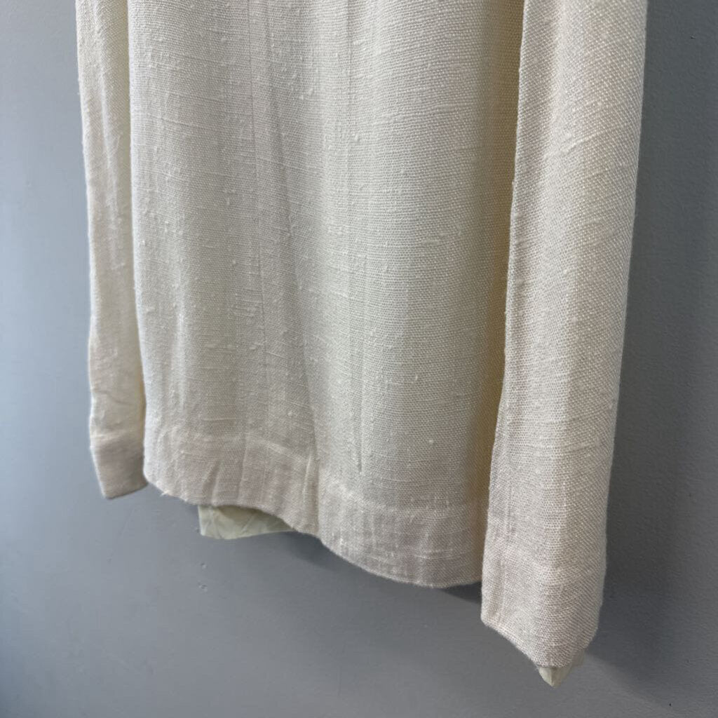Vintage Emily, Just Emily Cream Textured Button Front Midi Skirt Small