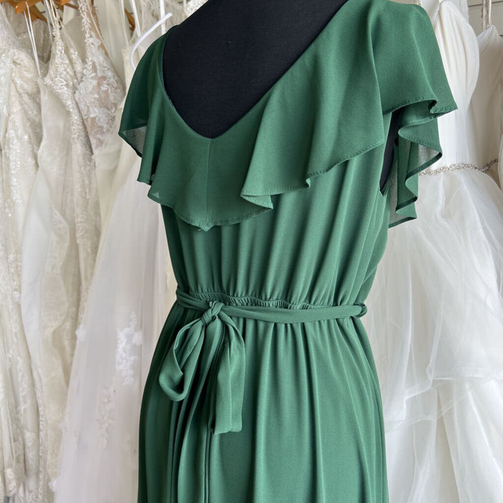 Baltic Born Green Ruffle Sleeve Long Formal Dress Extra Large