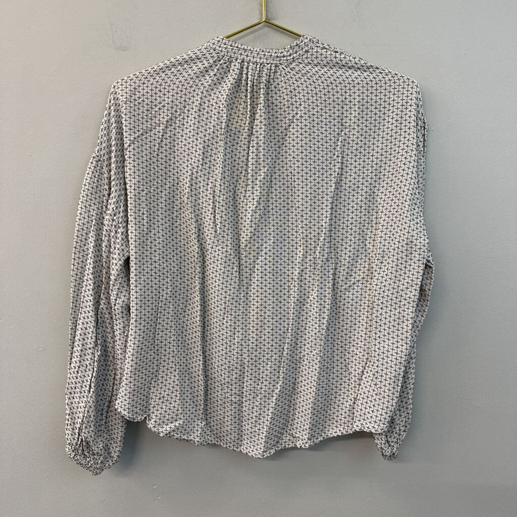 Lou and Grey White/ Black Print Long Sleeve Top Extra Small