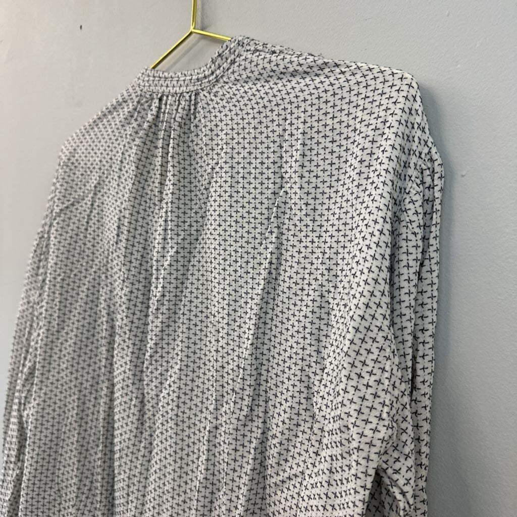 Lou and Grey White/ Black Print Long Sleeve Top Extra Small