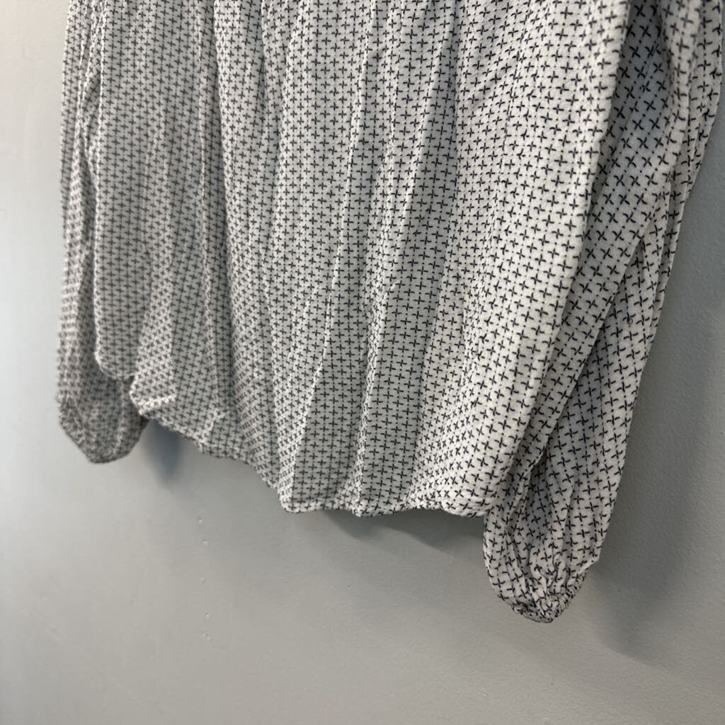 Lou and Grey White/ Black Print Long Sleeve Top Extra Small