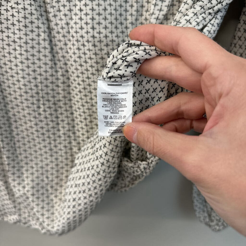Lou and Grey White/ Black Print Long Sleeve Top Extra Small