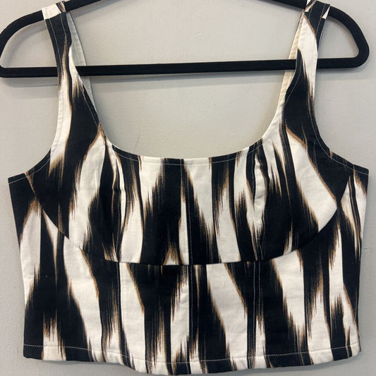 Banana Republic Black/ White Print Cropped Tank Top 4