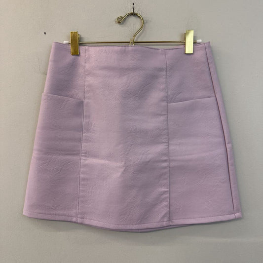 Haute Monde Purple Leather Mini Skirt Small