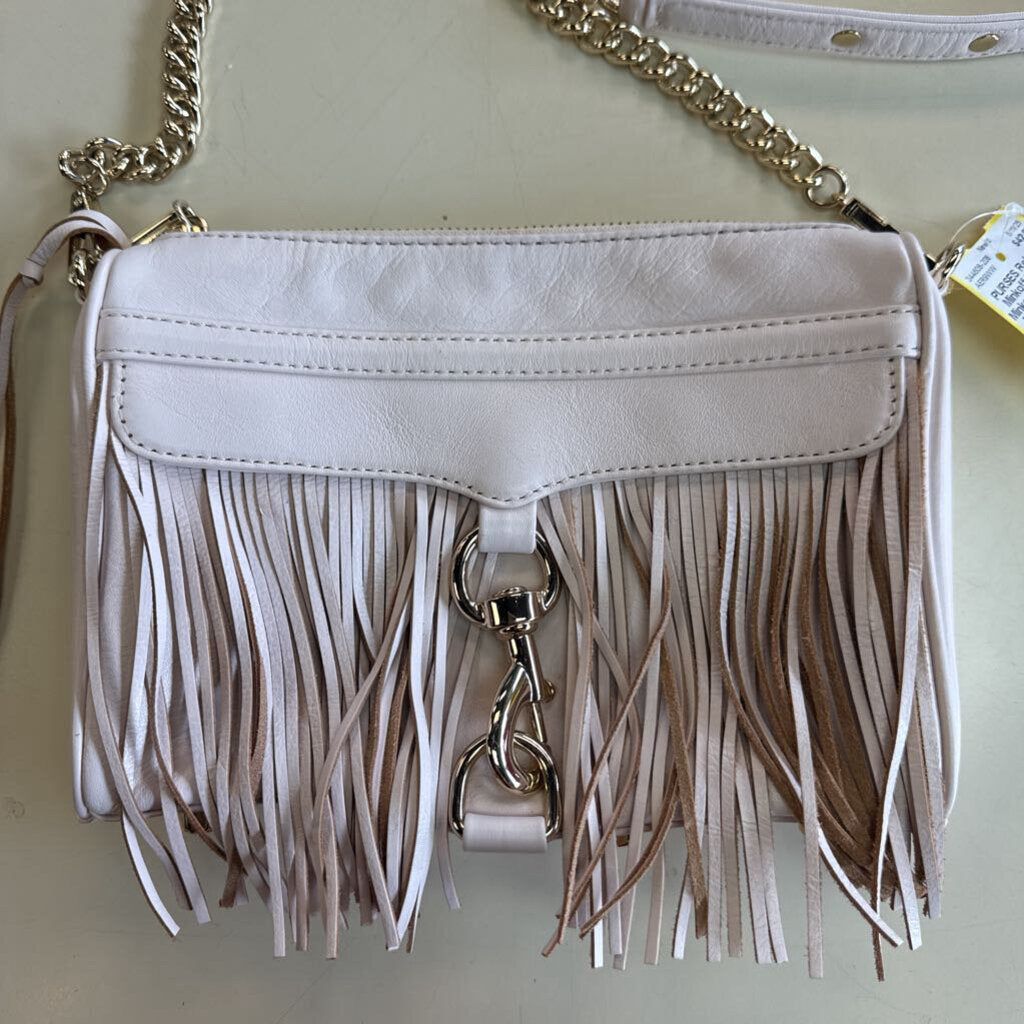 Rebecca Minkoff Pink Leather Fringe Crossbody Purse