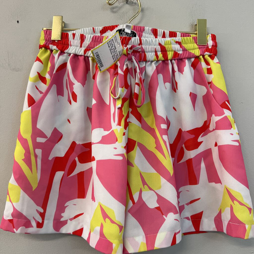 Crosby White/ Multi Print Pull On Shorts Small