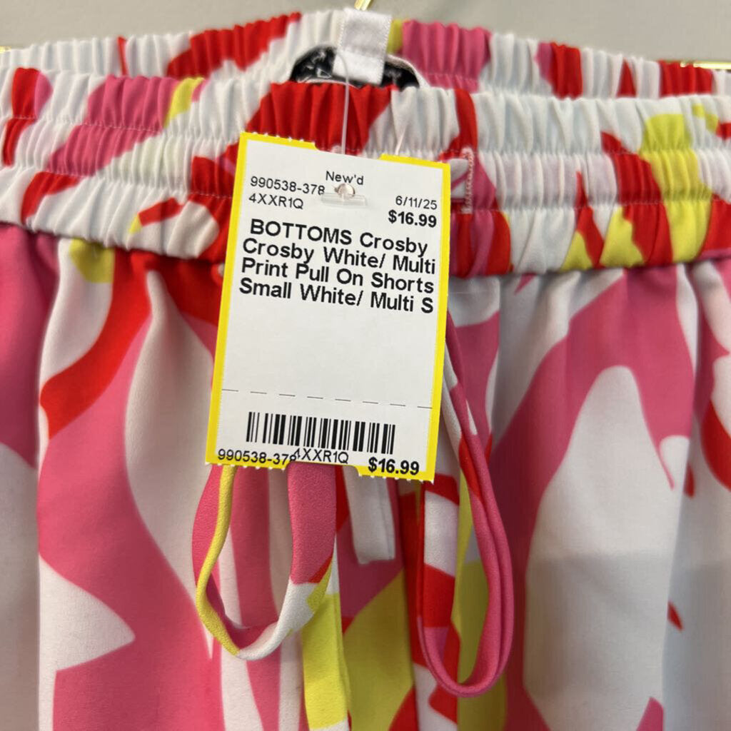 Crosby White/ Multi Print Pull On Shorts Small