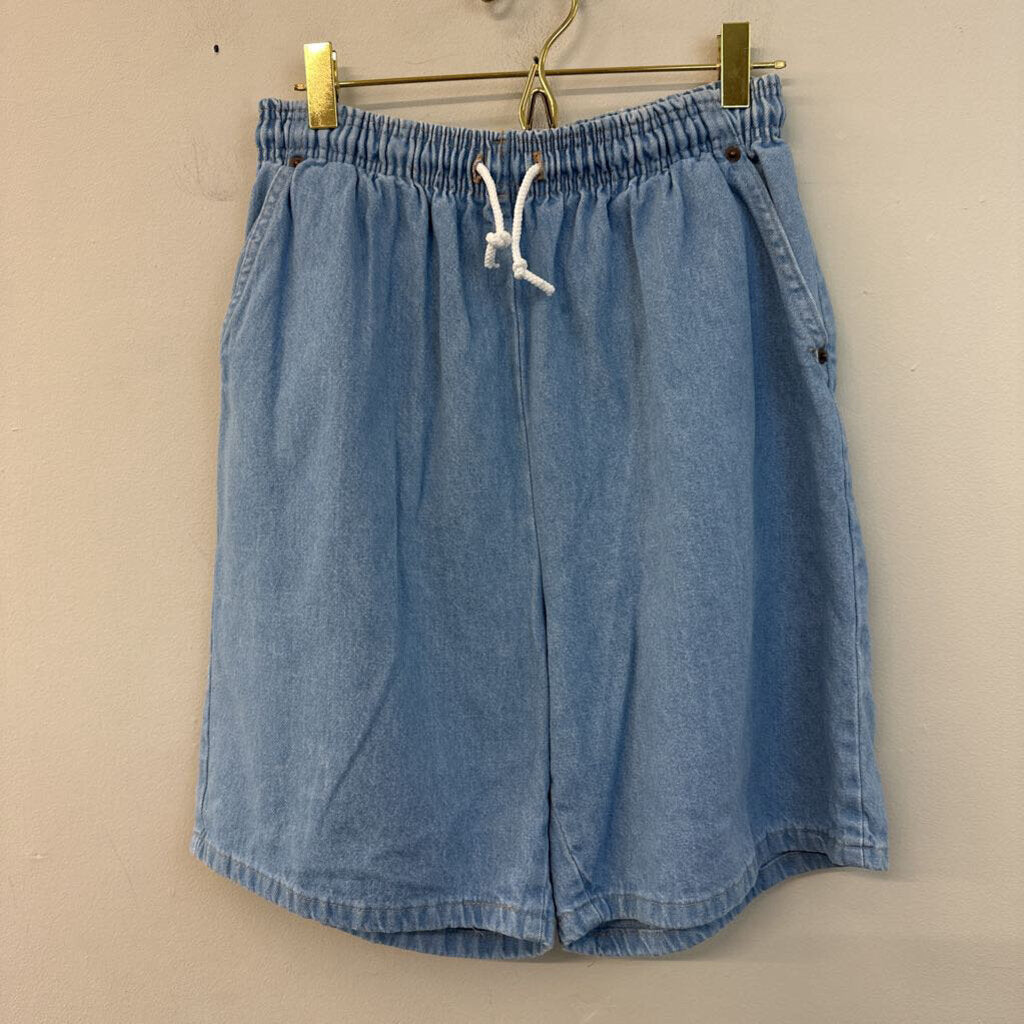 Vintage High Waisted Long Chambray Shorts Small