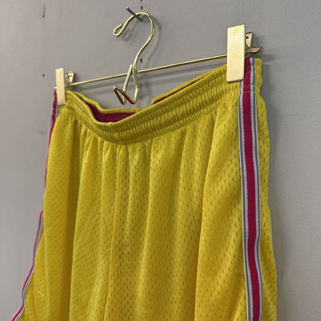 Reebok Yellow Long Athletic Shorts Small