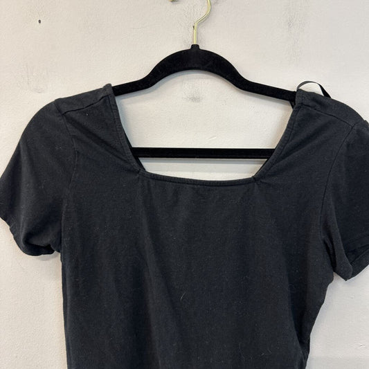 Black Cropped Short Sleeve Top Small