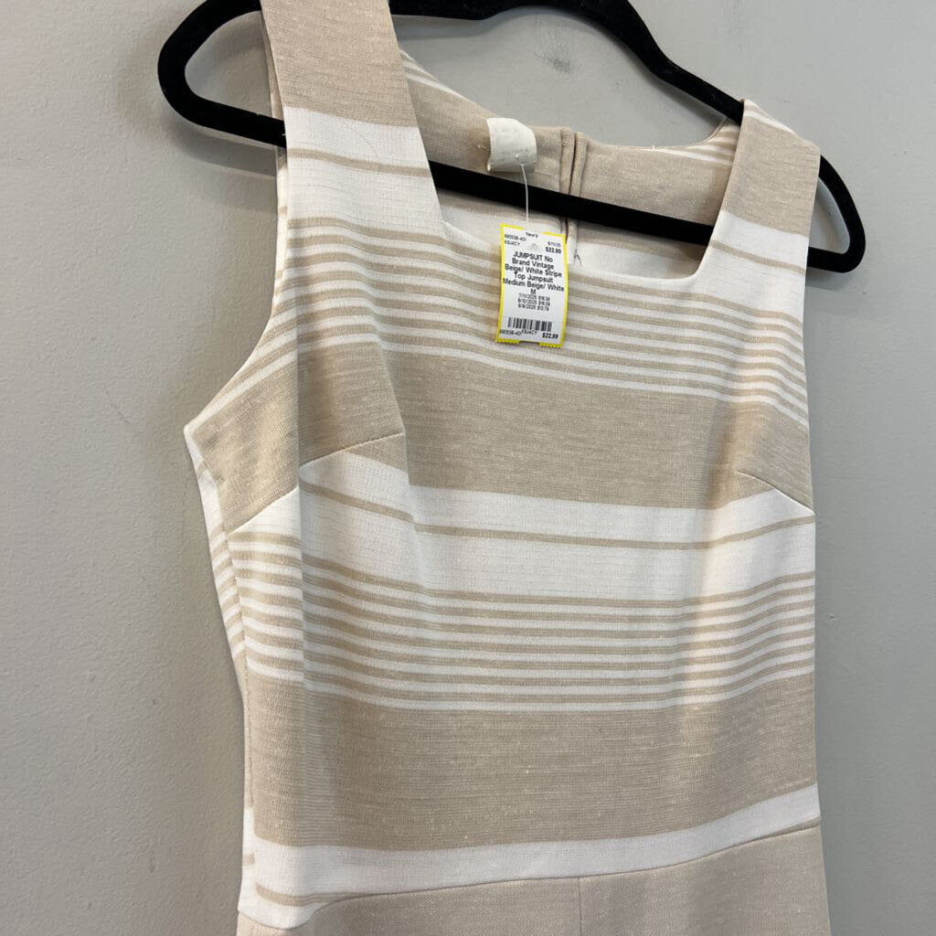 Vintage Beige/ White Stripe Top Jumpsuit Medium