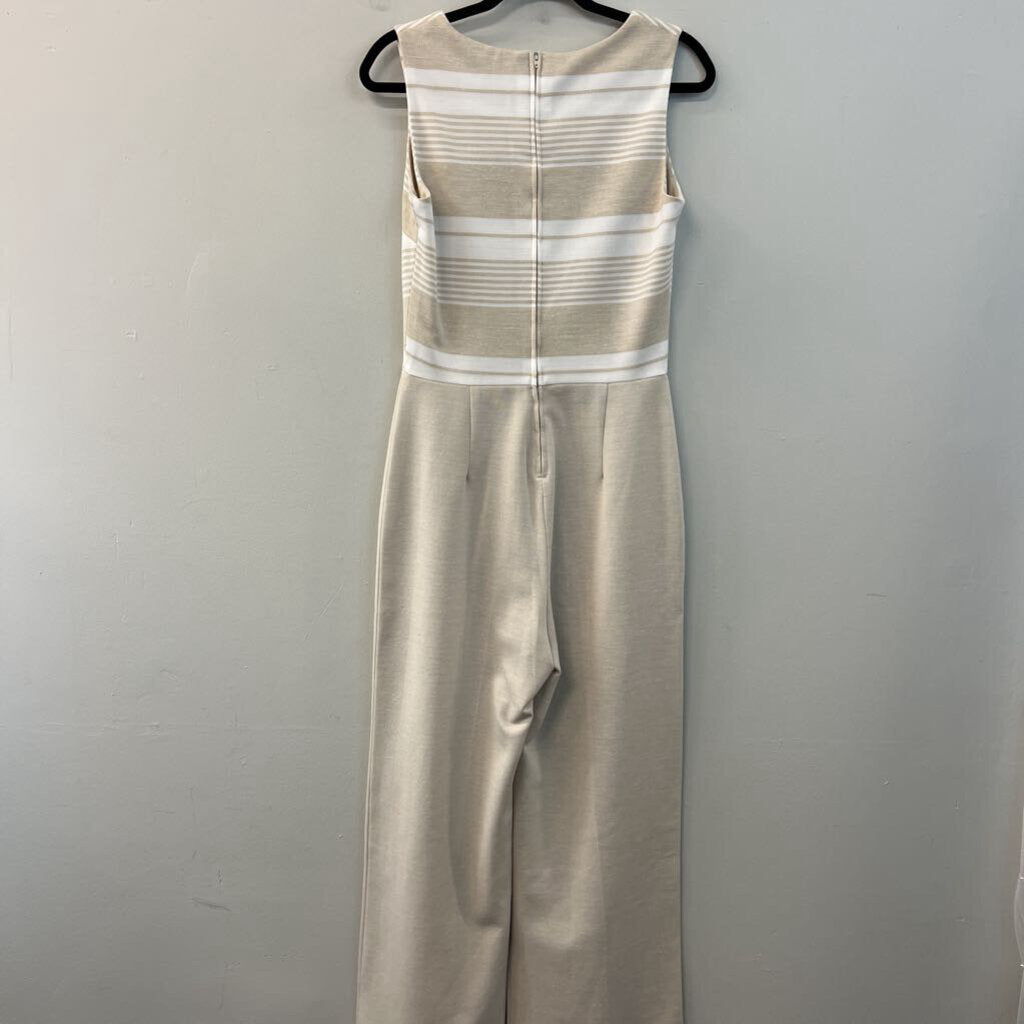 Vintage Beige/ White Stripe Top Jumpsuit Medium