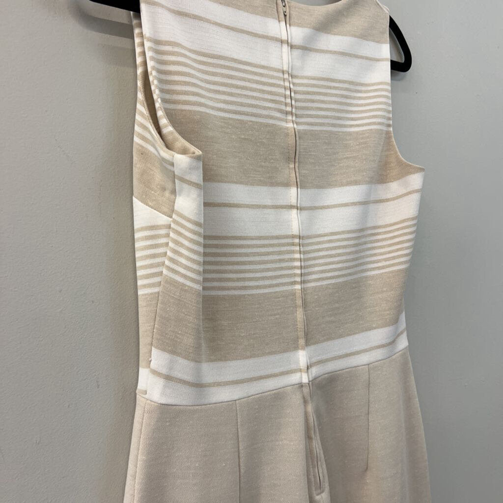 Vintage Beige/ White Stripe Top Jumpsuit Medium