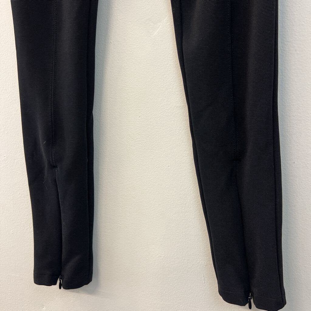 Black Textured Skinny Leg Pull On Pants Extra Small