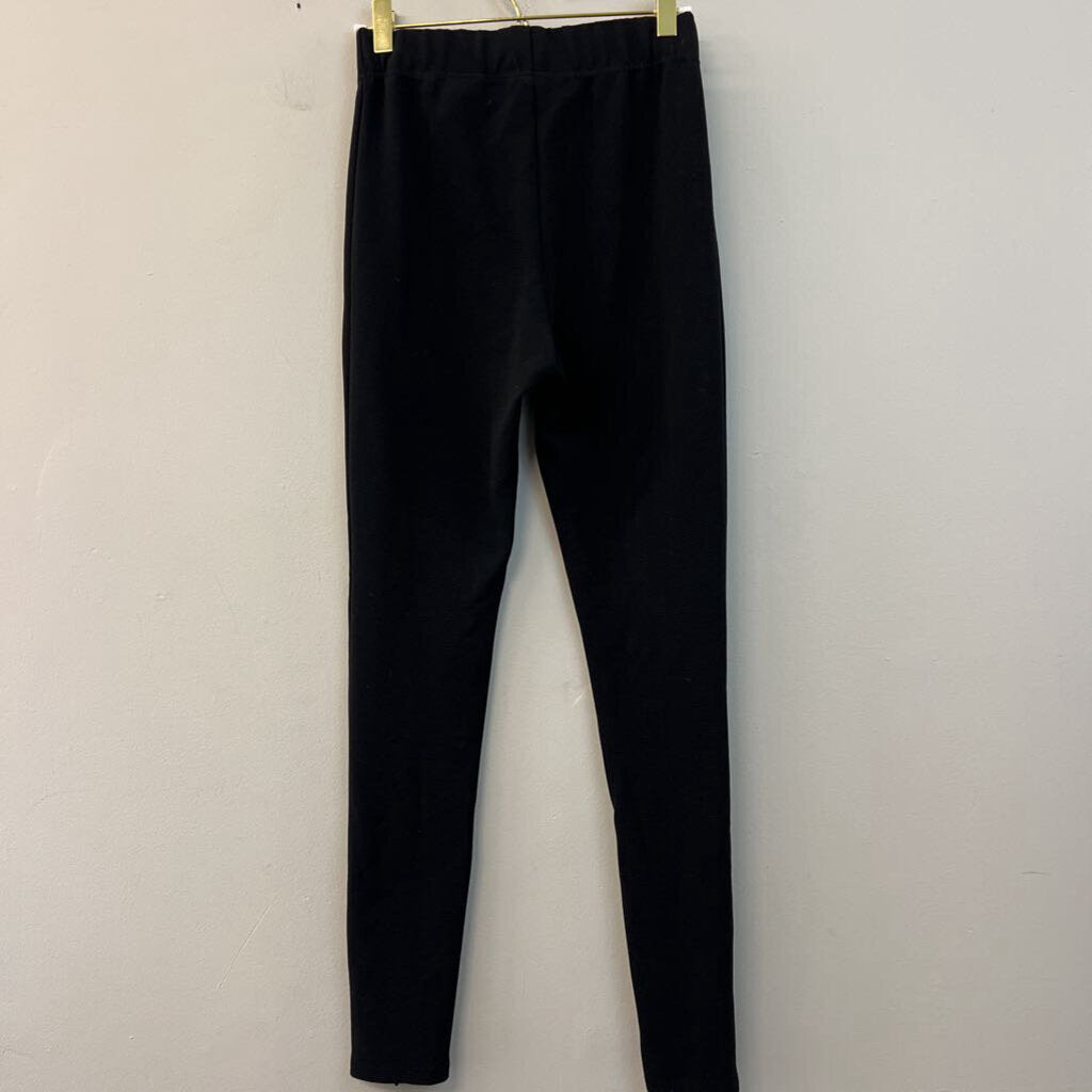 Black Textured Skinny Leg Pull On Pants Extra Small