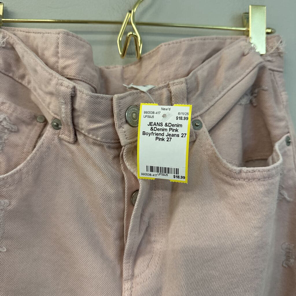 &Denim Pink Boyfriend Jeans 27