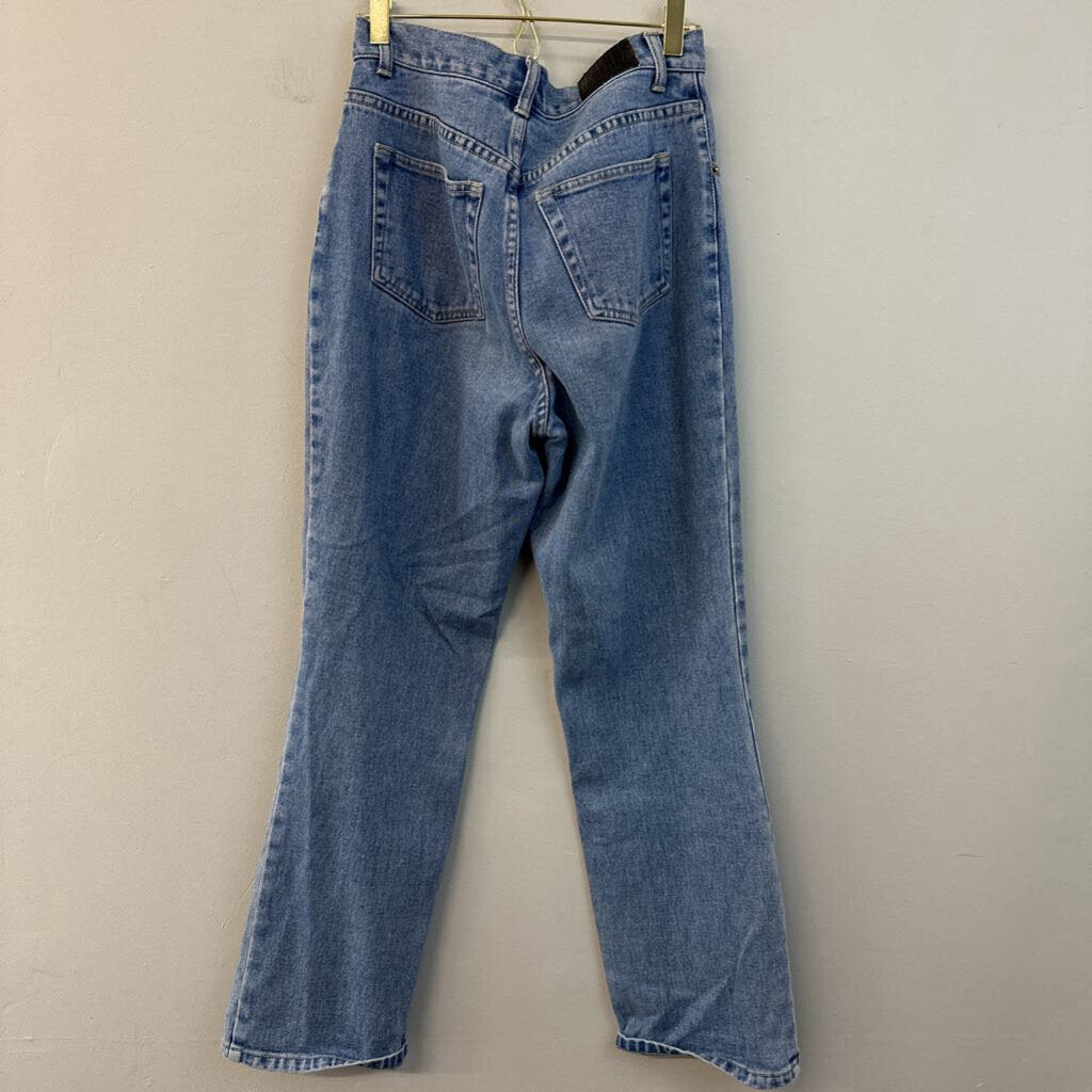 NY Jeans Medium Wash Silver Shimmer Mom Jeans 6