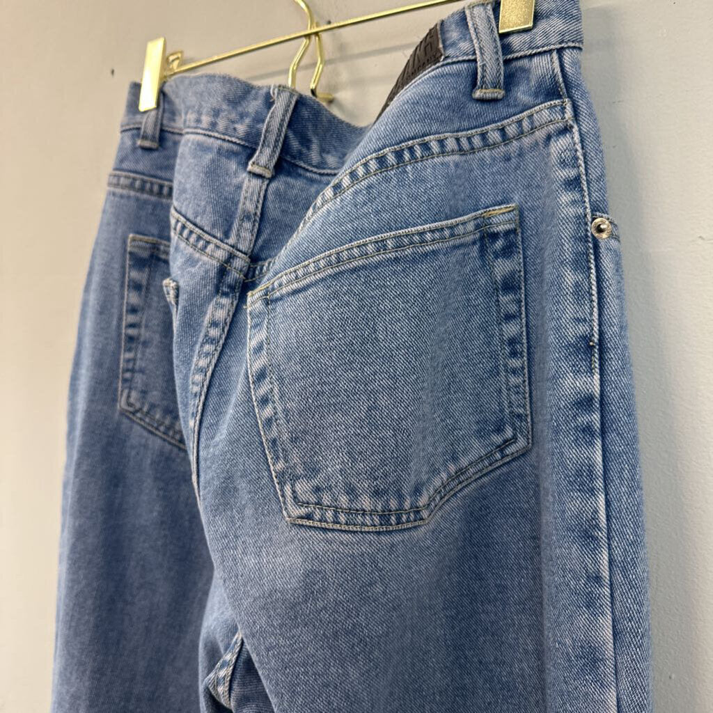 NY Jeans Medium Wash Silver Shimmer Mom Jeans 6
