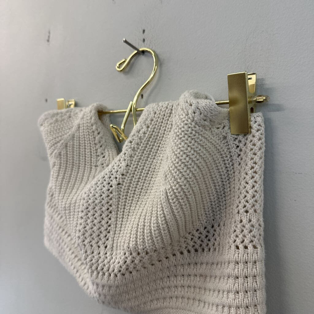 Aerie Cream Knit Cropped Halter Top Medium