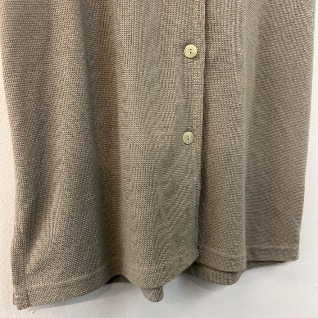 Sag Harbor Brown Sleeveless Button Front Top Medium