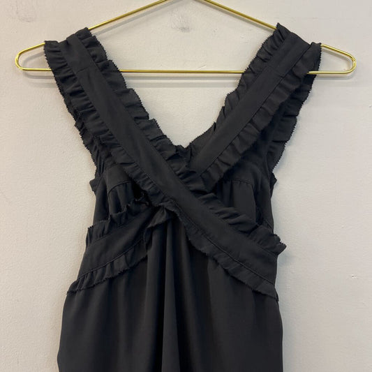 J Crew Black Ruffle Cross Strap Top 10