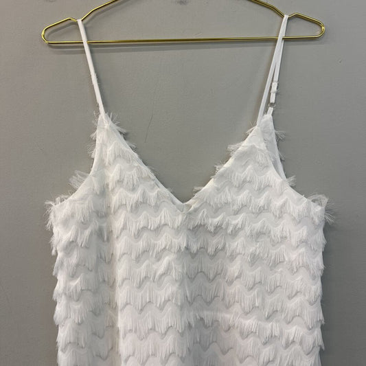Cupshe White Frayed Print Tank Top Small