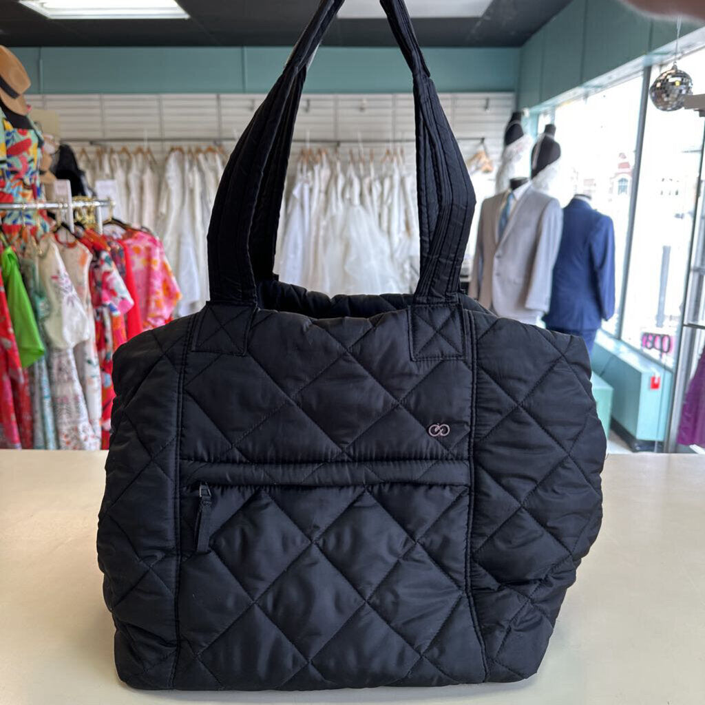 Calia Black Quilted Lux Travel Tote
