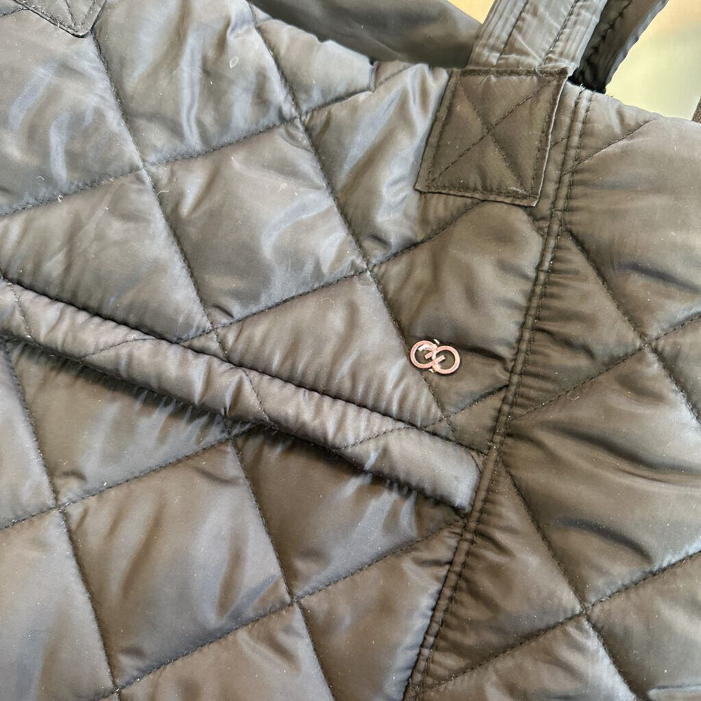 Calia Black Quilted Lux Travel Tote