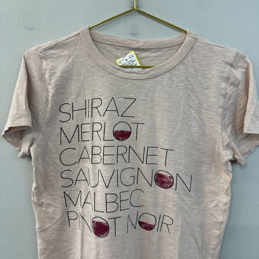 J Crew Brown Wine Short Sleeve Graphic Tee Small