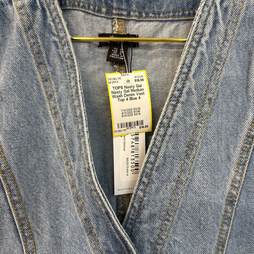 Nasty Gal Medium Wash Denim Vest Top 4