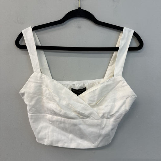 Banana Republic White Linen Blend Cropped Tank Top 4