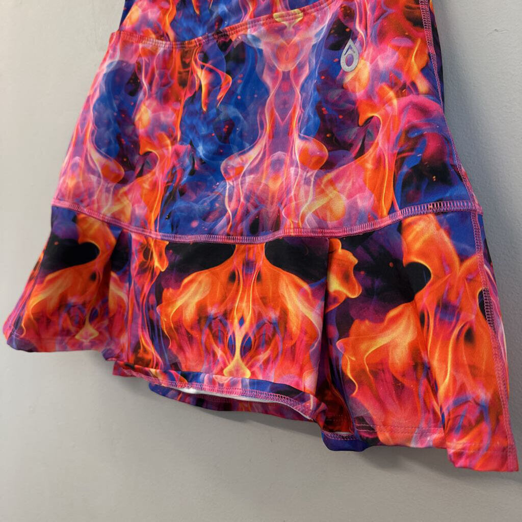 Odonajo Bright Multi Color Print Athletic Skort 1