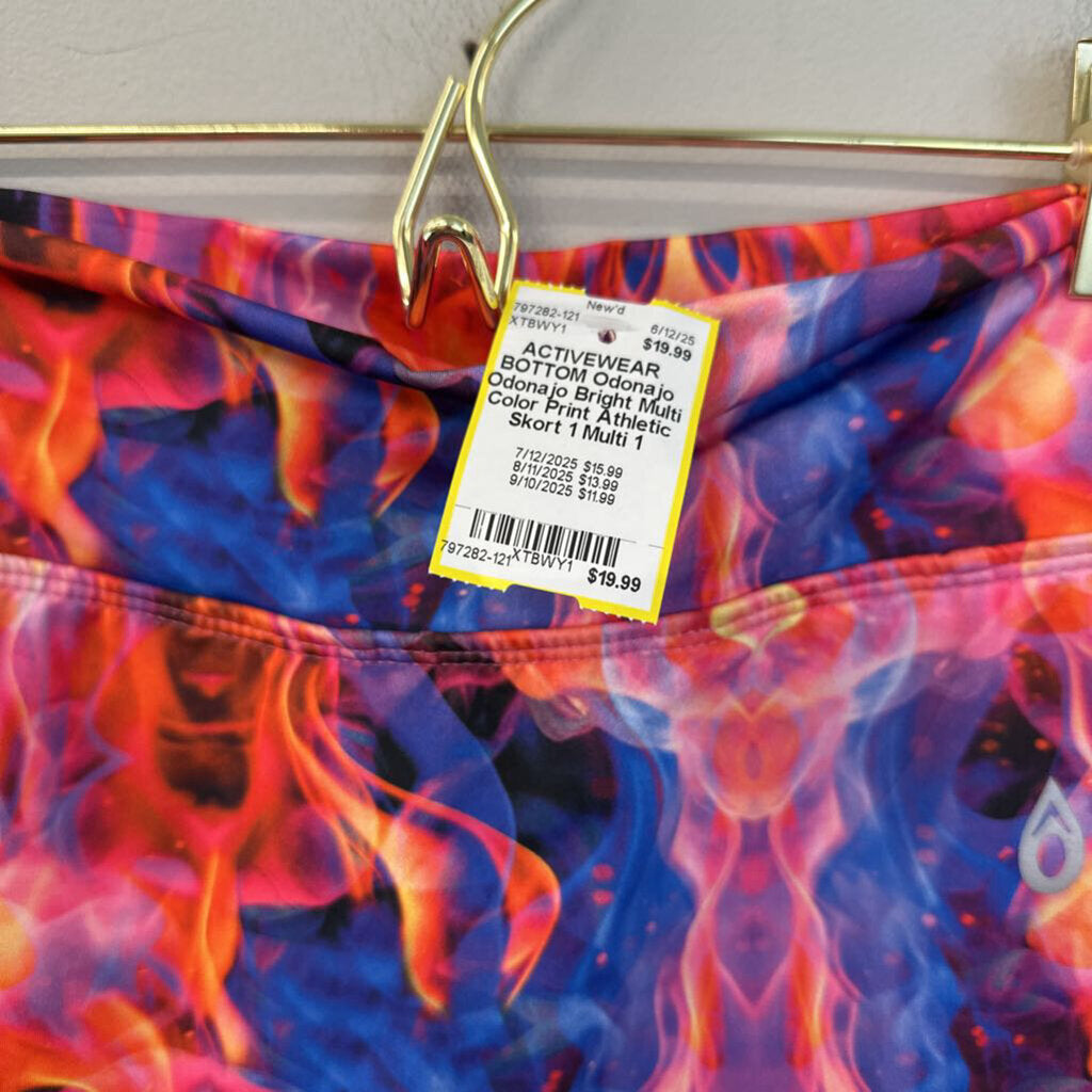 Odonajo Bright Multi Color Print Athletic Skort 1