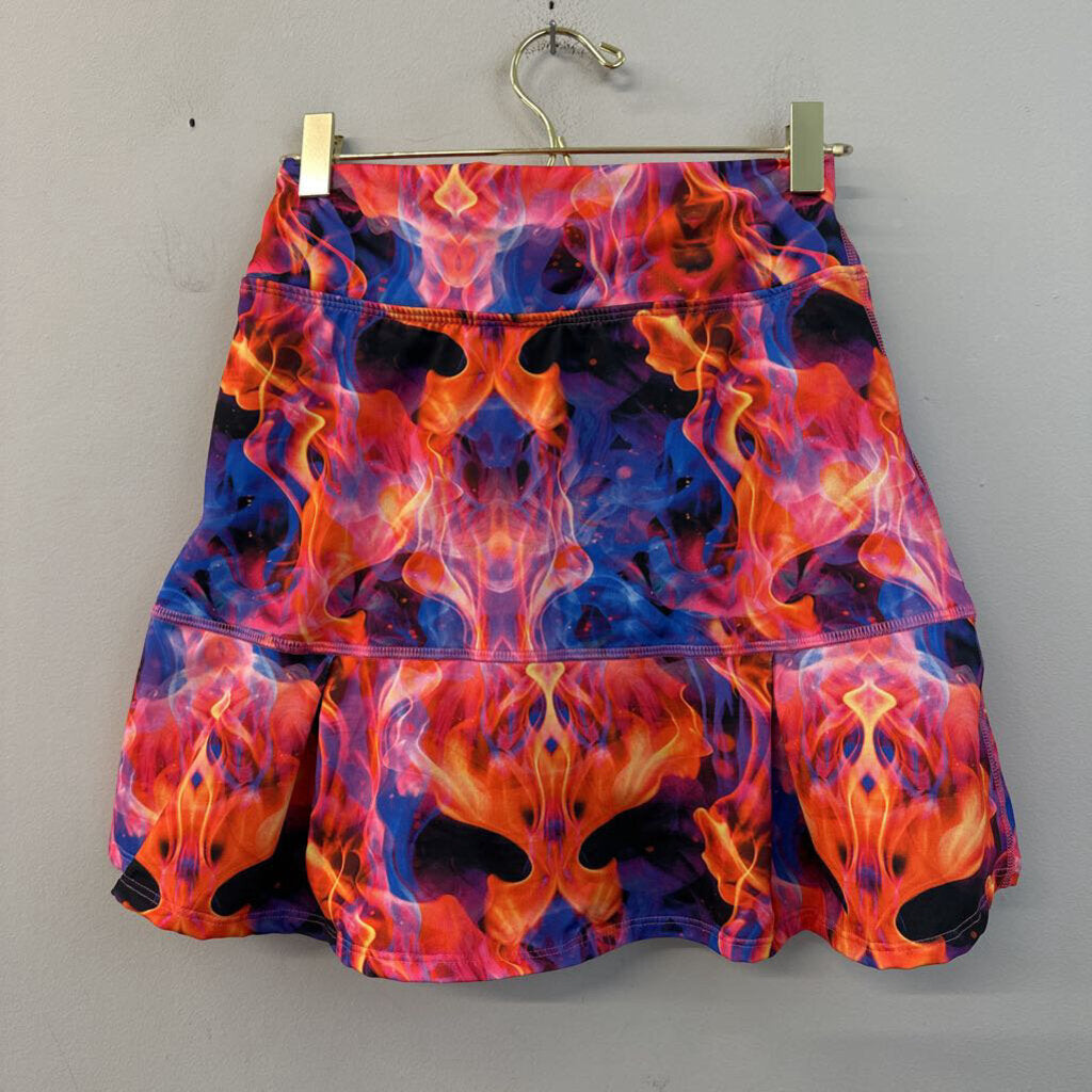 Odonajo Bright Multi Color Print Athletic Skort 1