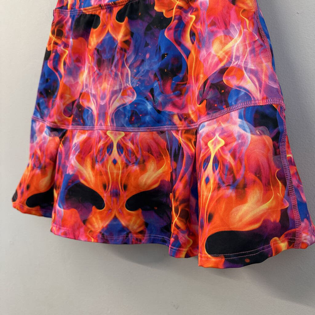 Odonajo Bright Multi Color Print Athletic Skort 1