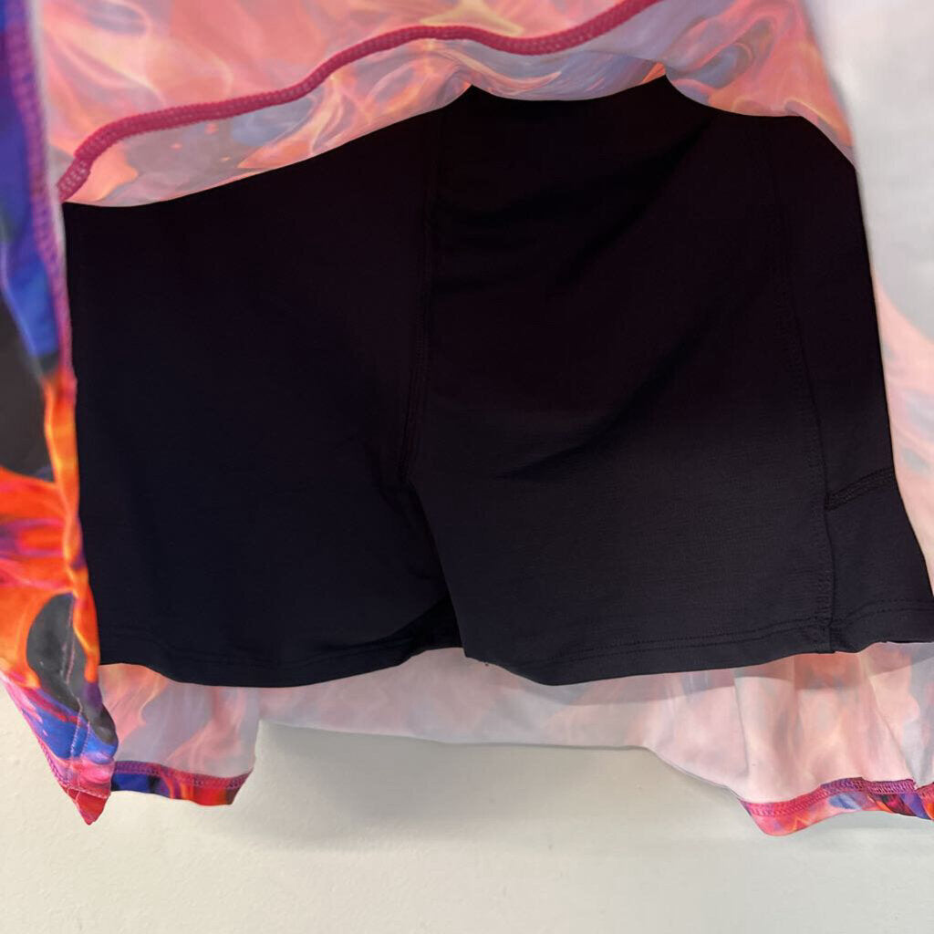 Odonajo Bright Multi Color Print Athletic Skort 1