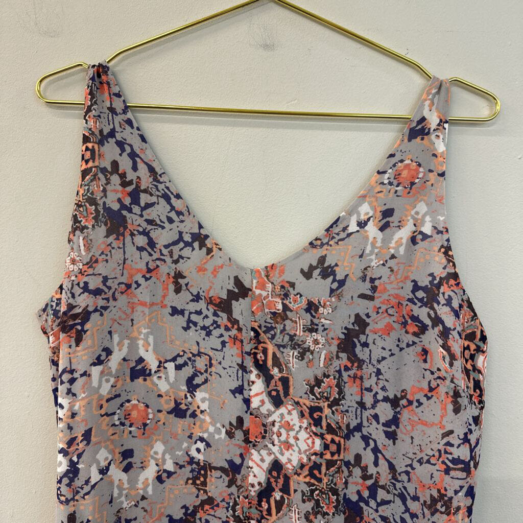 Cabi Grey/ Multi Print Tank Dress Medium