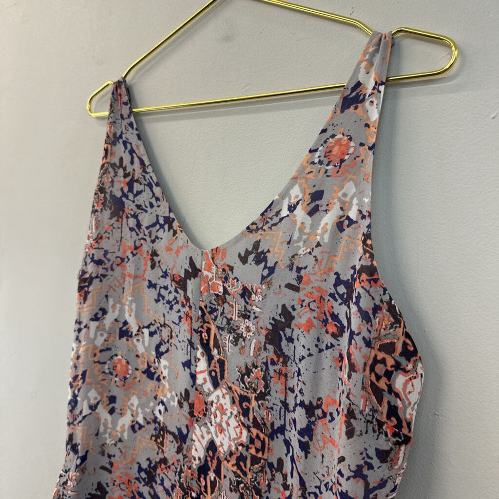 Cabi Grey/ Multi Print Tank Dress Medium