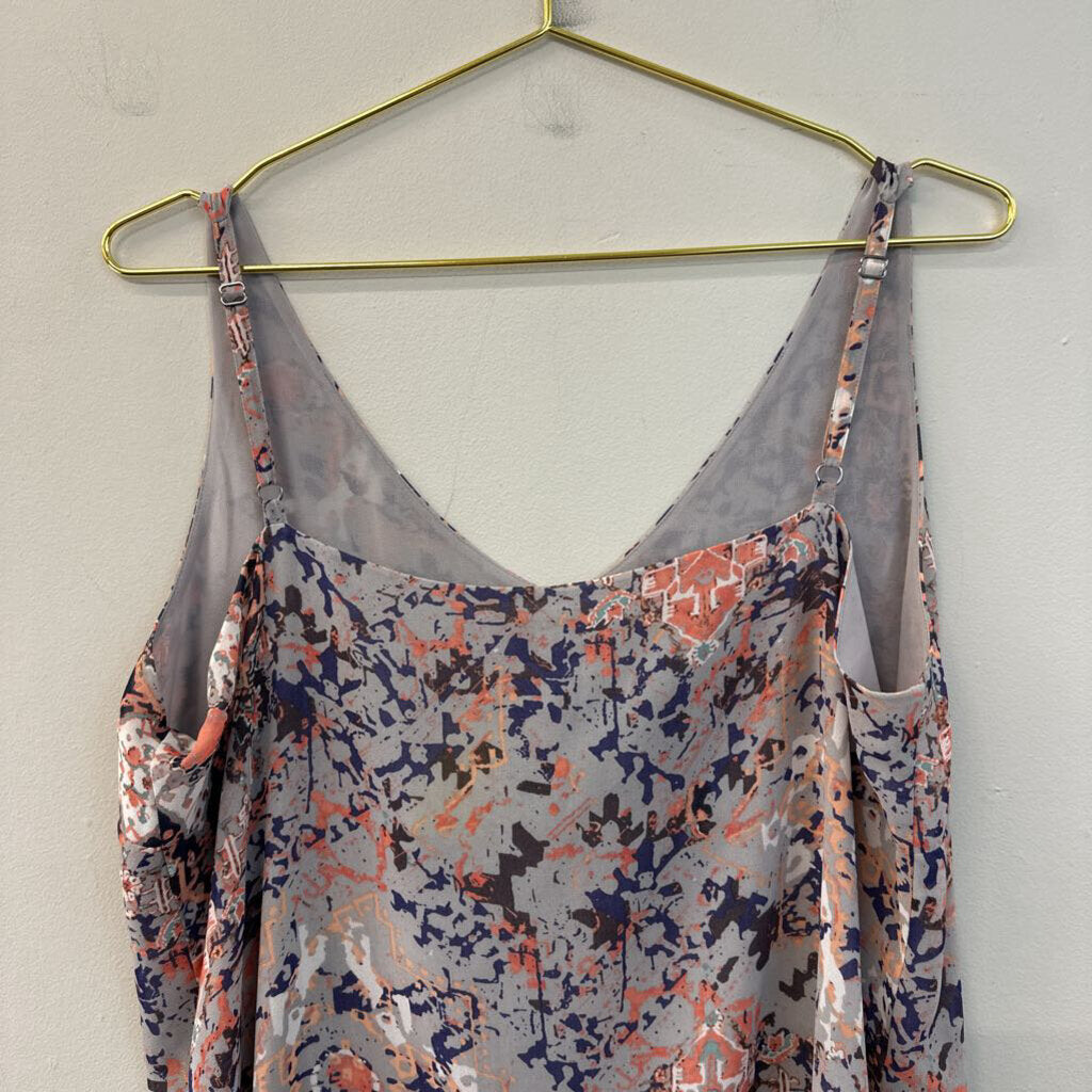 Cabi Grey/ Multi Print Tank Dress Medium