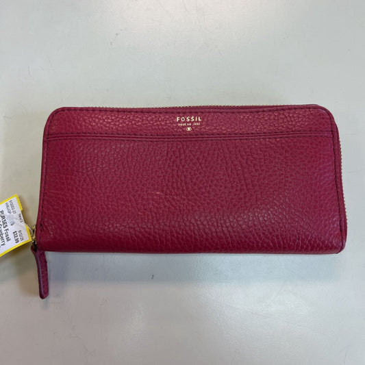 Fossil Cranberry Pebbled Leather Wallet