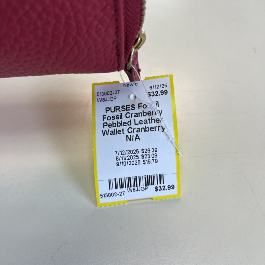 Fossil Cranberry Pebbled Leather Wallet