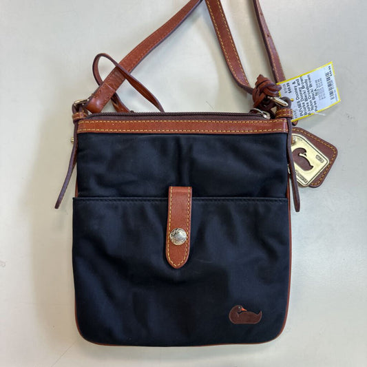 Dooney and Bourke Black/ Brown Nylon Crossbody Purse