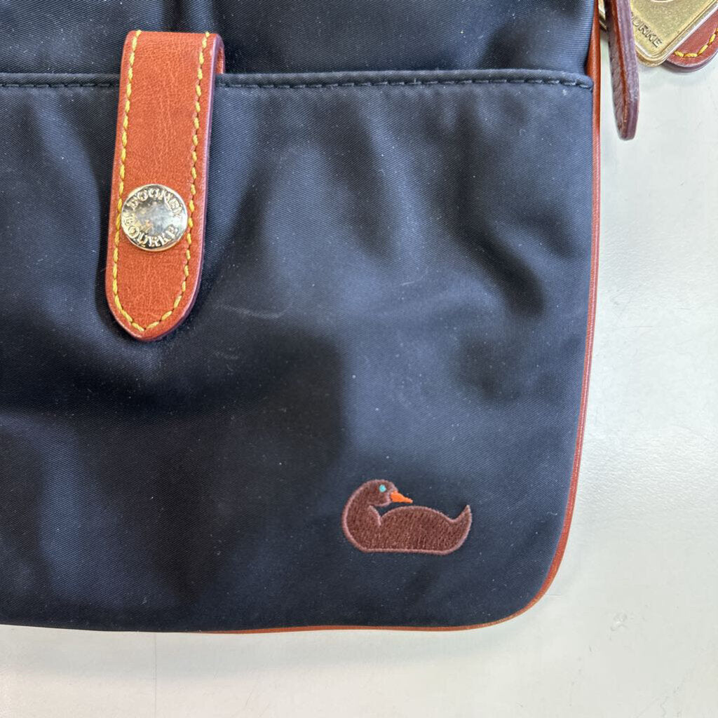 Dooney and Bourke Black/ Brown Nylon Crossbody Purse
