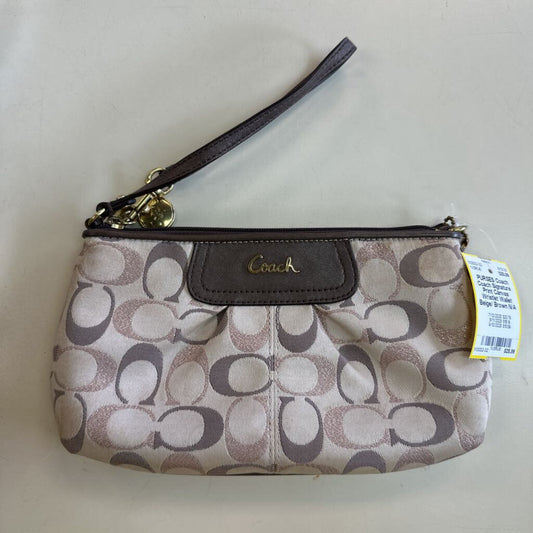 Coach Signature Print Canvas Wristlet Wallet