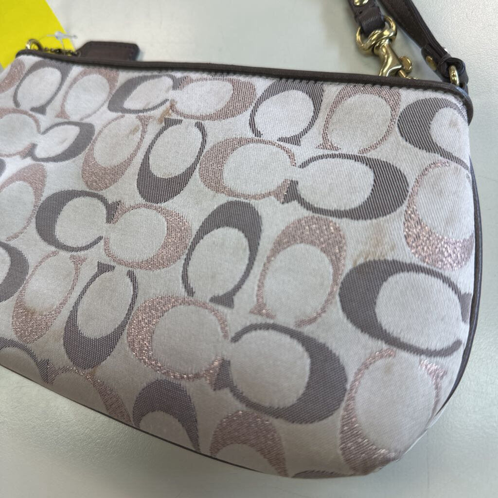 Coach Signature Print Canvas Wristlet Wallet
