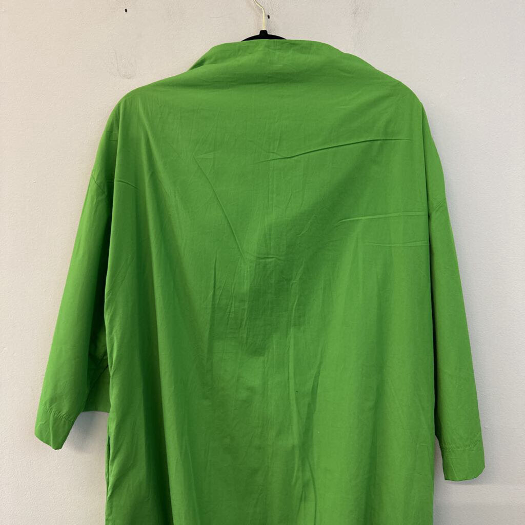 Ozai N Ku Green Long Sleeve Boxy Dress Extra Large